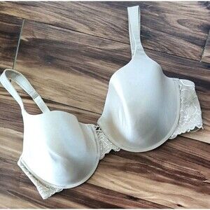 Maidenform Push Up Bra Size 42D Beige Lace Underwire Padded Full Coverage